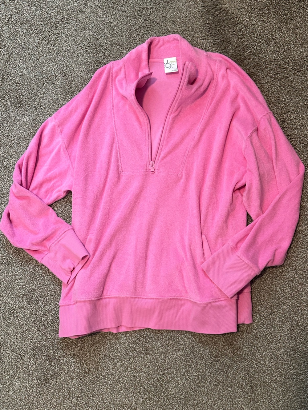 OFFLINE by Aerie Hot Pink Quarter Zip Pullover Sweatshirt XL
